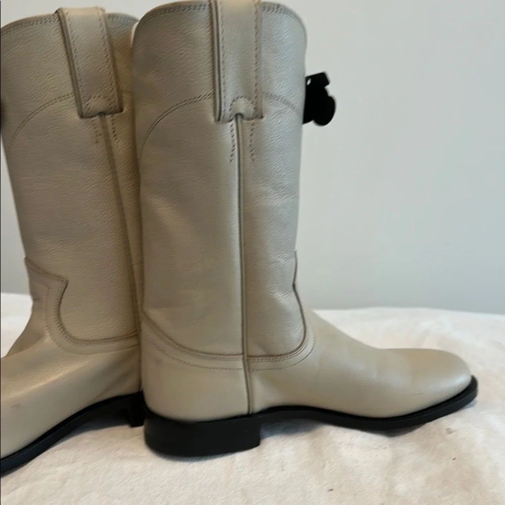 JUSTIN LEATHER COWBOY BOOTS. Womens US 5.5 B - Picture 3 of 6